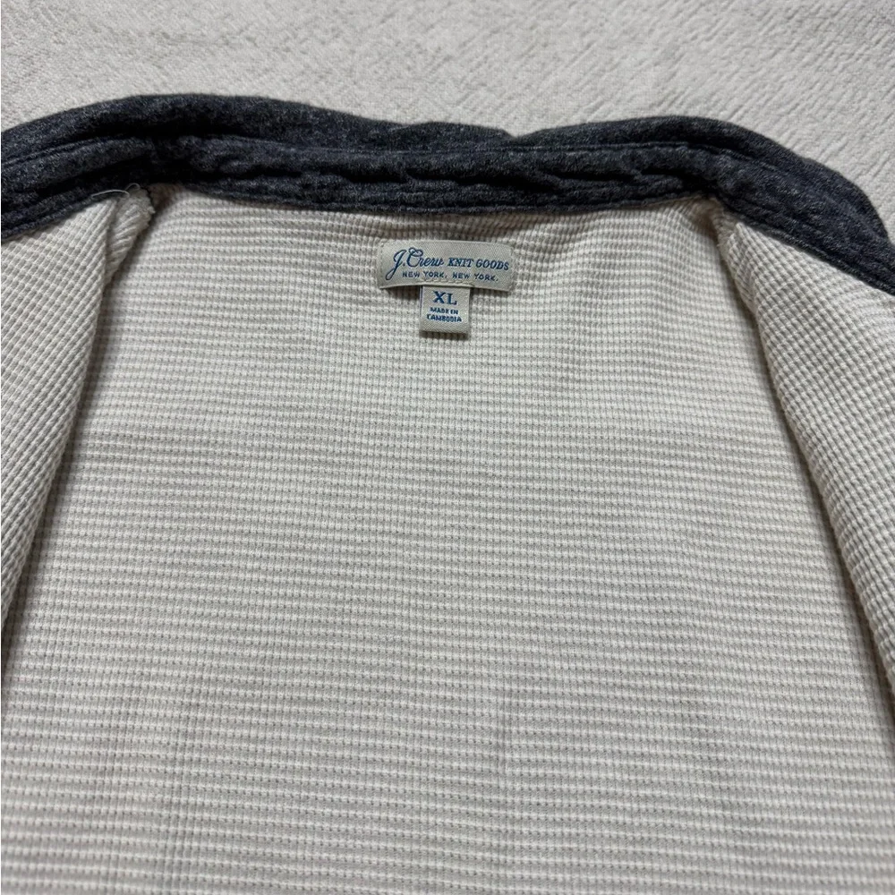 JCREW Men’s Grey Waffle Lined Harbor Button Up Shirt Shacket XL - Picture 8 of 9